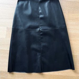 Faux Leather Midi Skirt